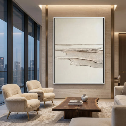 Desert Silence abstract wall art, warm earthy tones, luxury UAE home decor
