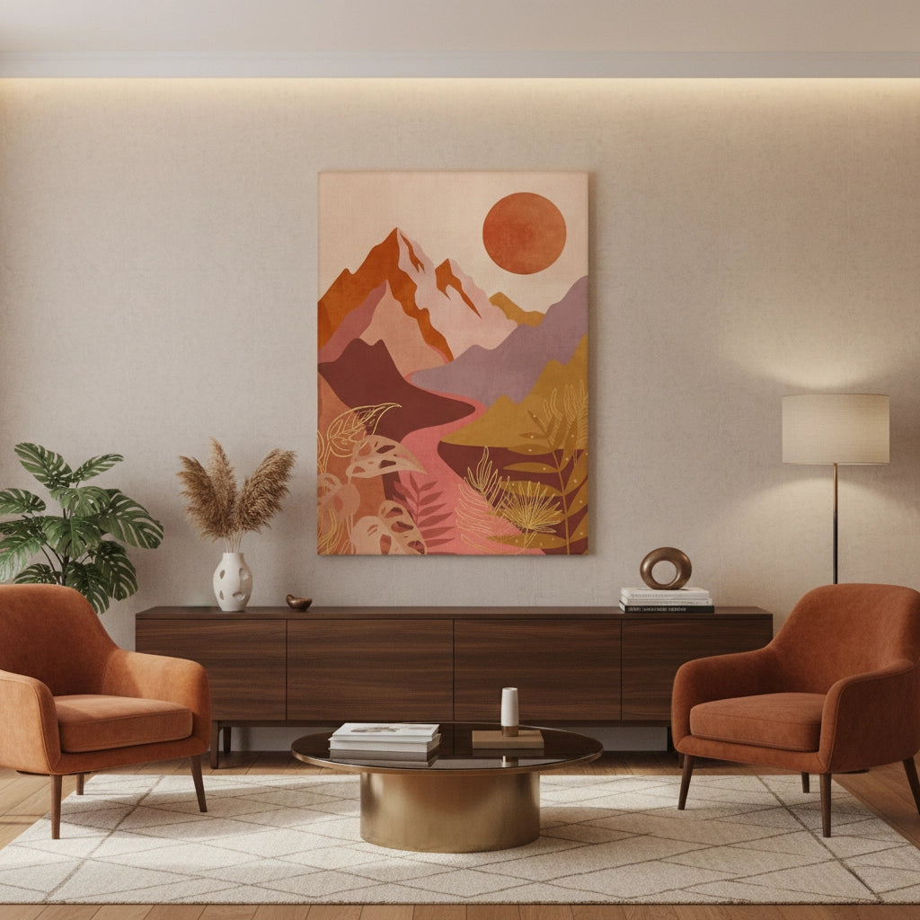 Desert Sunset Landscape - Canvas