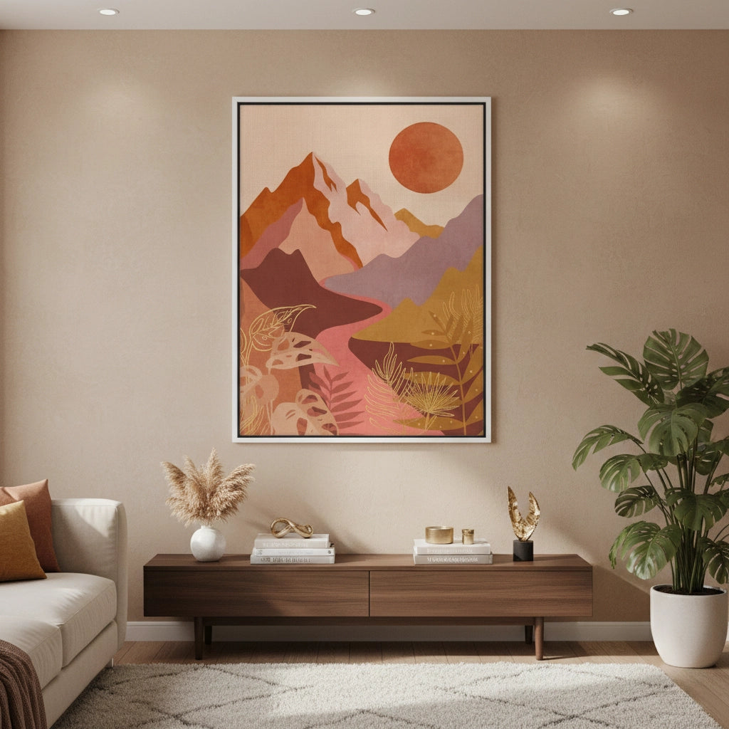 Desert Sunset Landscape - Canvas