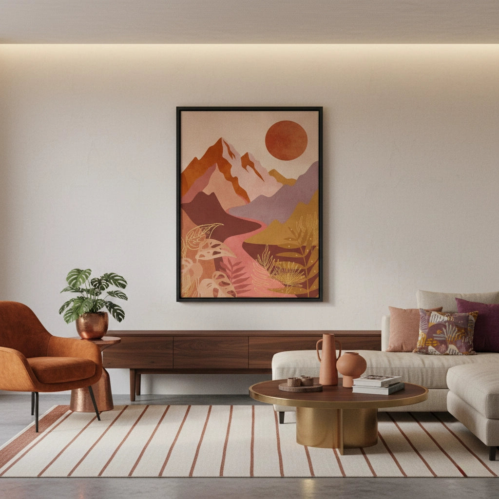 Desert Sunset Landscape - Canvas