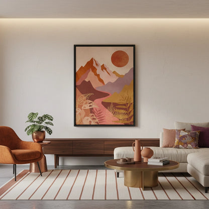 Desert Sunset Landscape - Canvas