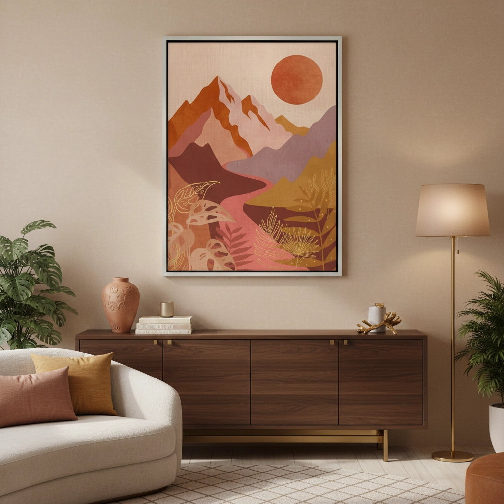 Desert Sunset Landscape - Canvas