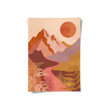Desert Sunset Landscape - Poster