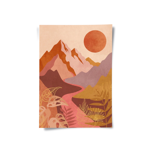 Desert Sunset Landscape - Poster