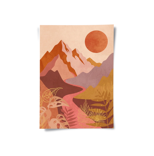 Desert Sunset Landscape - Poster