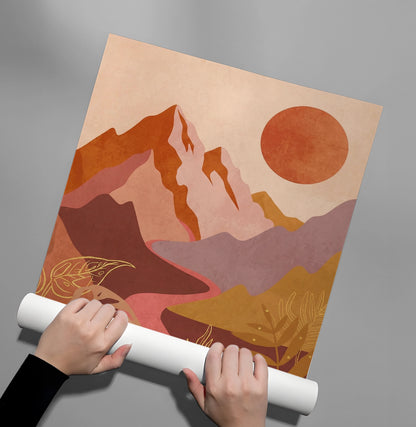 Desert Sunset Landscape - Poster