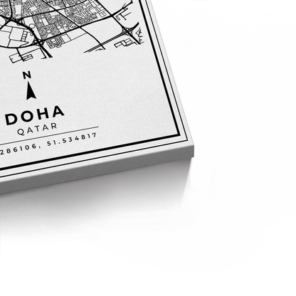 Doha Map - Canvas