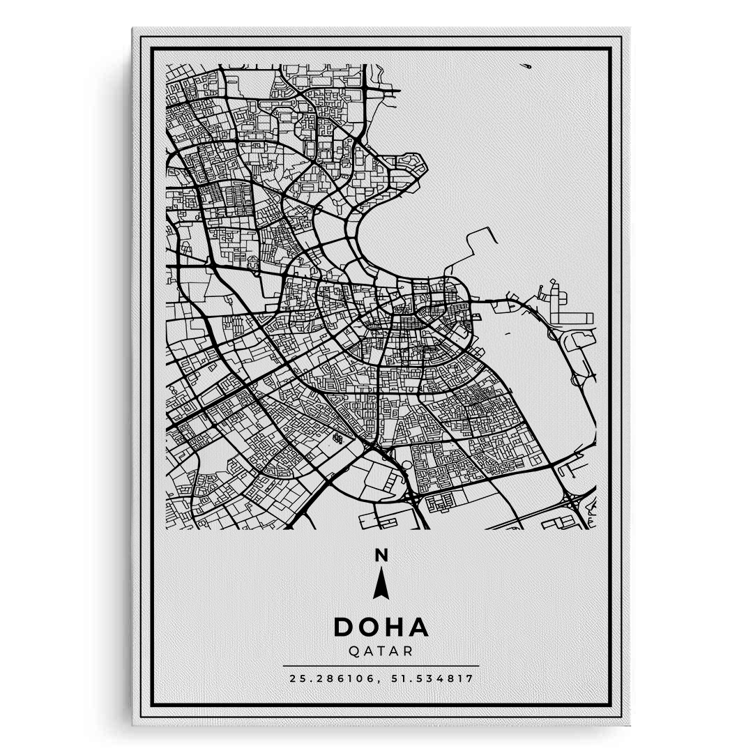 2Doha Map - Canvas