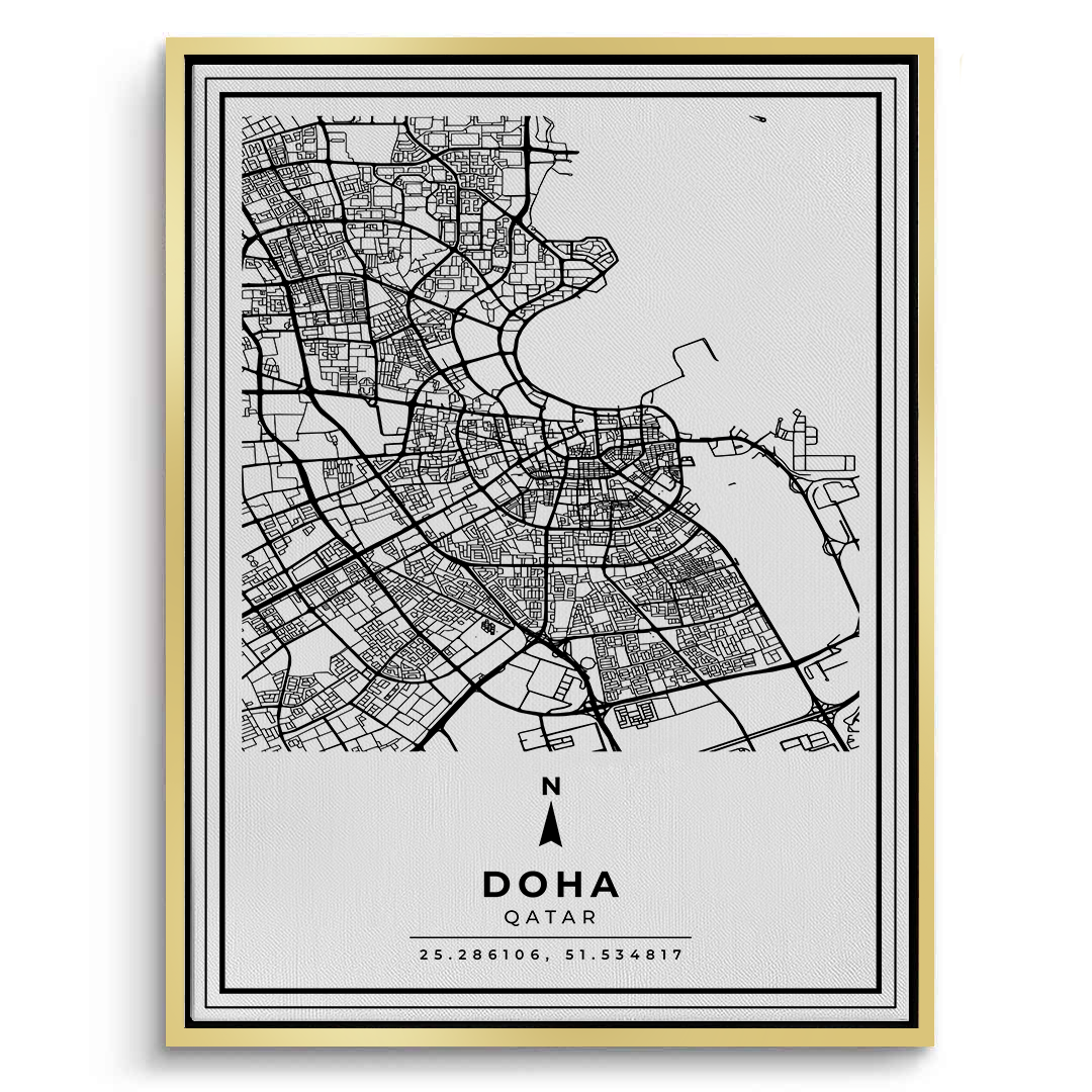 2Doha Map - Canvas