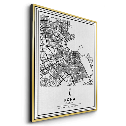 Doha Map - Canvas