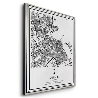 Doha Map - Canvas