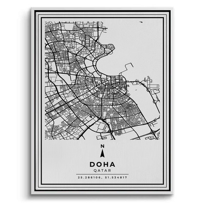 Doha Map - Canvas