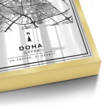 Doha Map - Fine Art