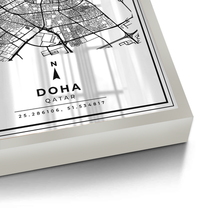 Doha Map - Fine Art
