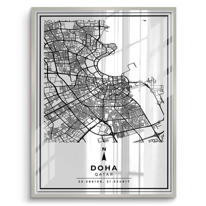Doha Map - Fine Art