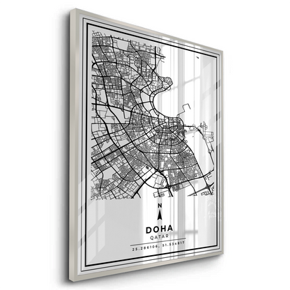Doha Map - Fine Art