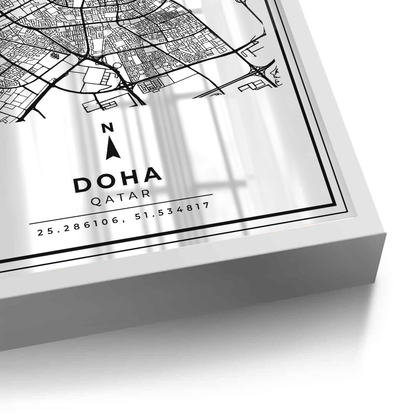 Doha Map - Fine Art