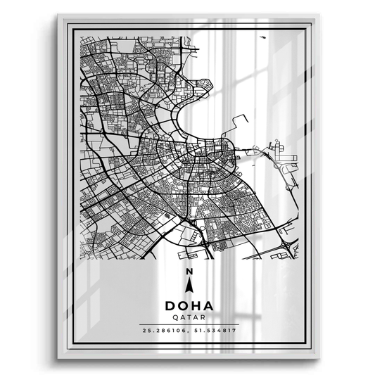 Doha Map - Fine Art