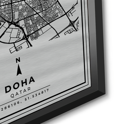 Doha Map - Metal