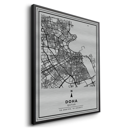 Doha Map - Metal