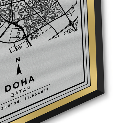 Doha Map - Metal
