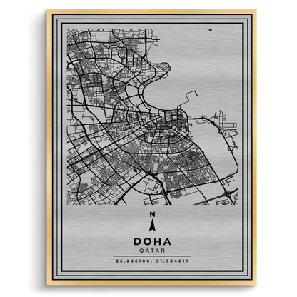 Doha Map - Metal