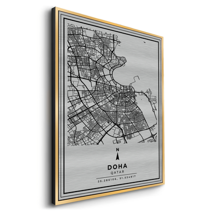 Doha Map - Metal