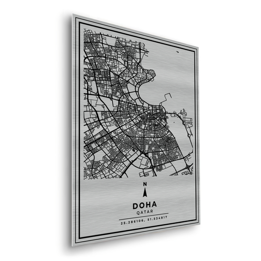 Doha Map - Metal
