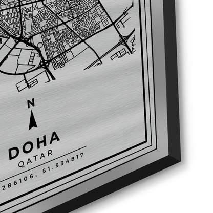 Doha Map - Metal