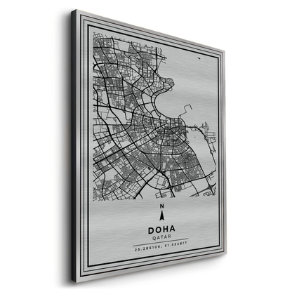 Doha Map - Metal