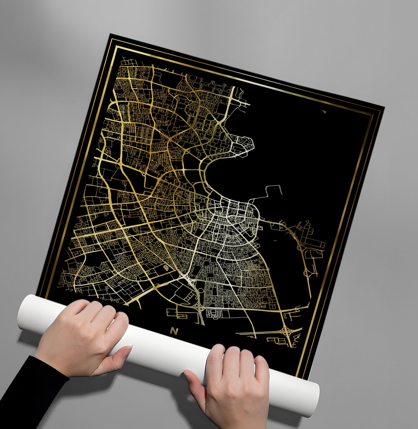 2Doha Map - Mettalic Poster