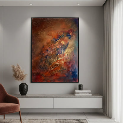 Dramatic Fiery Abstract Painting #DFAB110