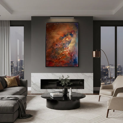 Dramatic Fiery Abstract Painting #DFAB110
