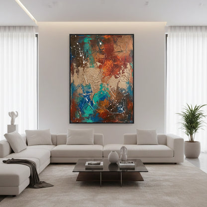 Dramatic Multi-Color Abstract Painting #DMAB110