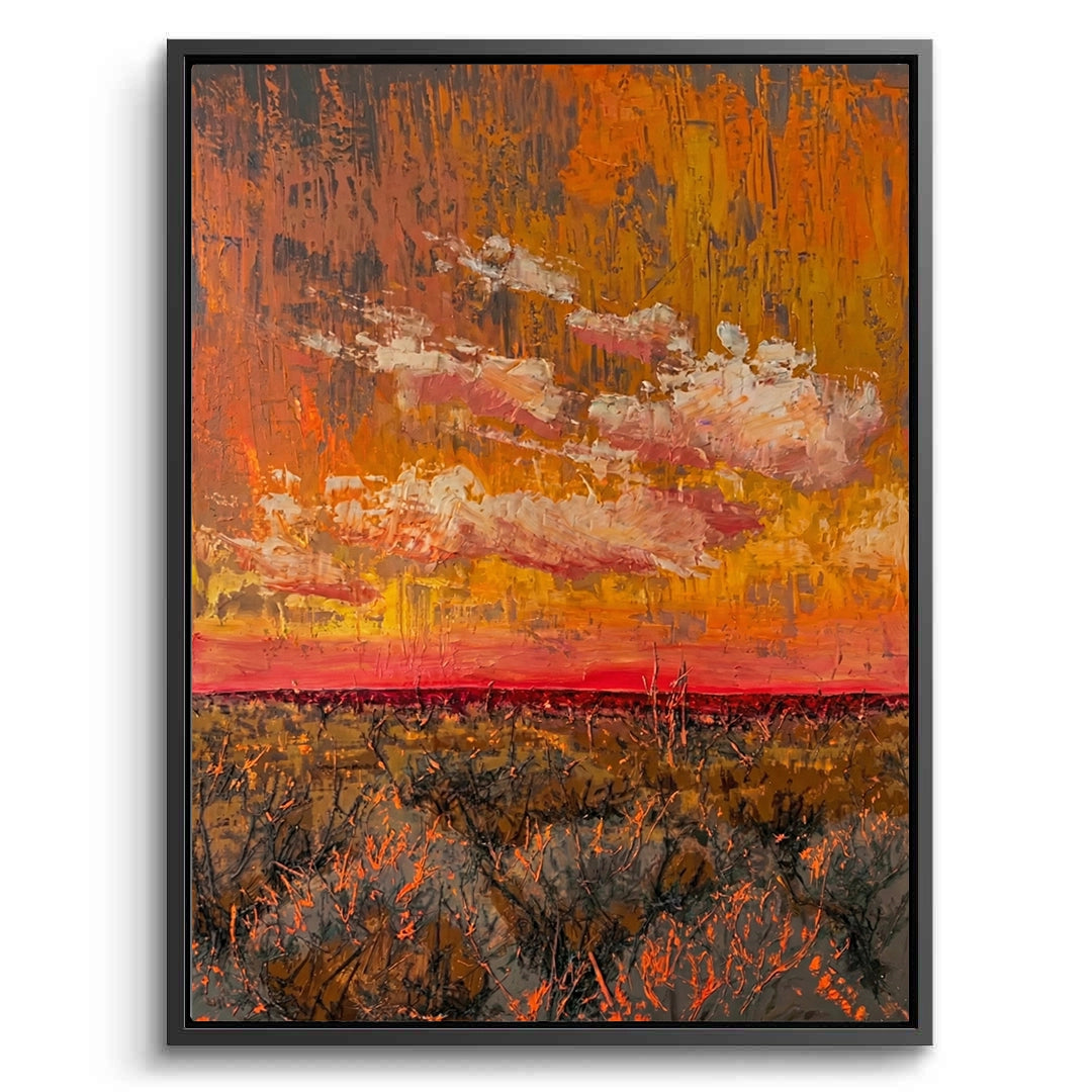 2Dramatic Orange Sunset Painting #DOSU110