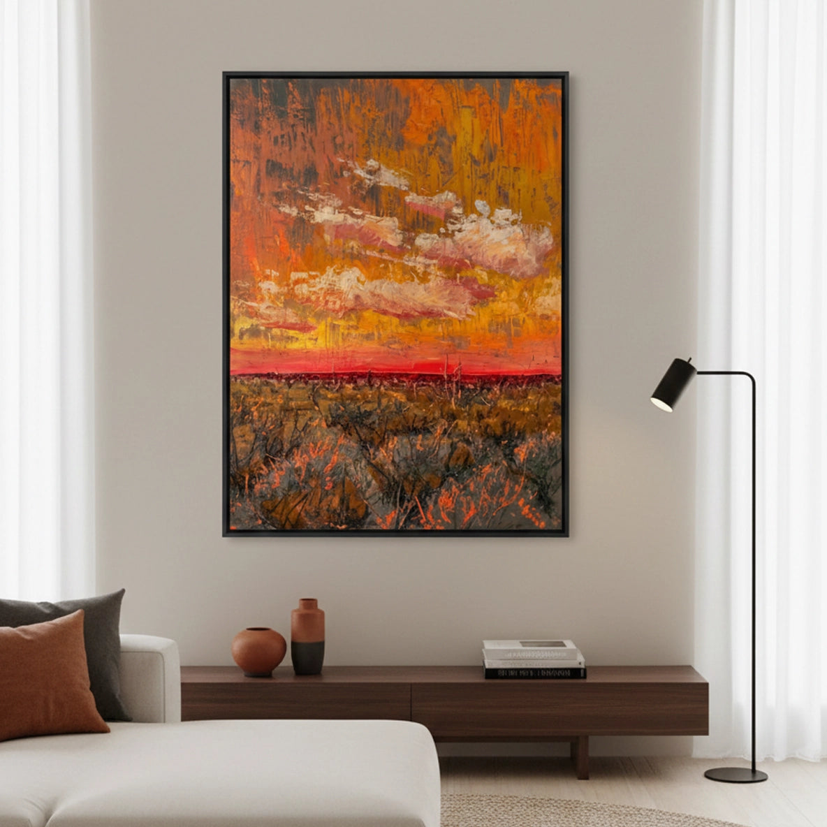 2Dramatic Orange Sunset Painting #DOSU110