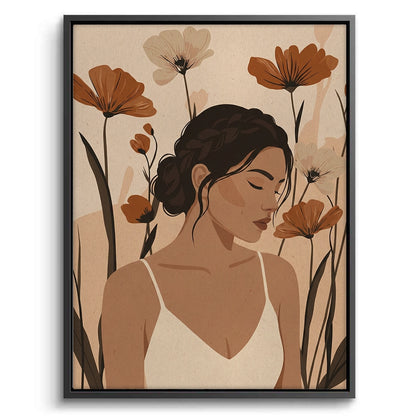 Dreamy Floral Portrait - Canvas