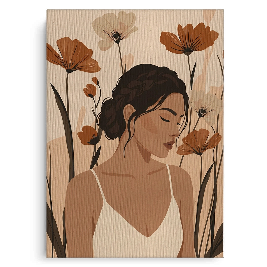 2Dreamy Floral Portrait - Canvas