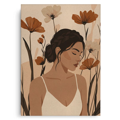 Dreamy Floral Portrait - Canvas