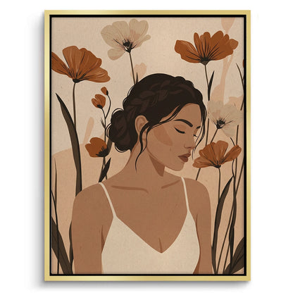 Dreamy Floral Portrait - Canvas