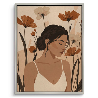 Dreamy Floral Portrait - Canvas