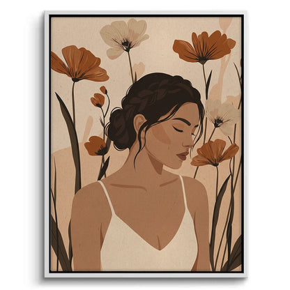 Dreamy Floral Portrait - Canvas