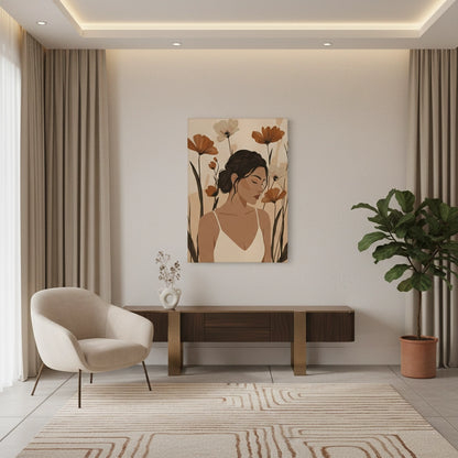 Dreamy Floral Portrait - Canvas