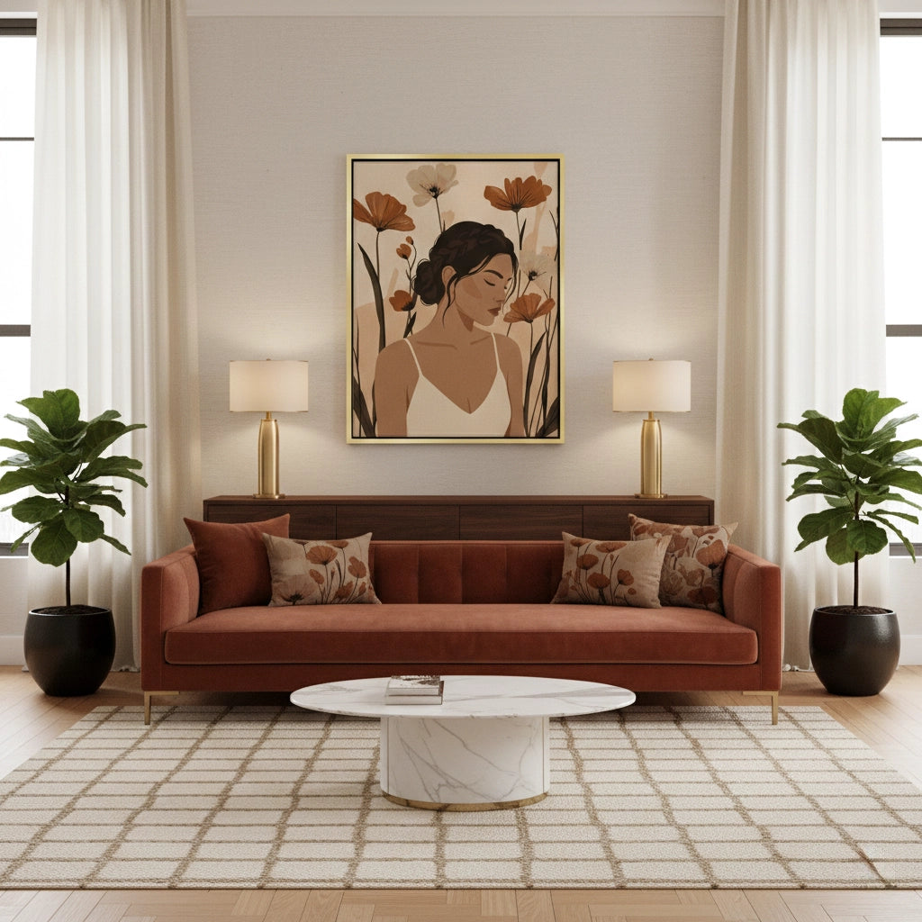 Dreamy Floral Portrait - Canvas