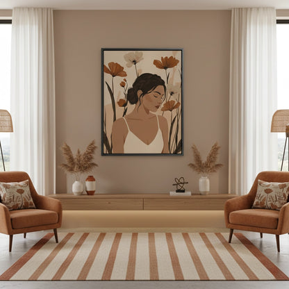 Dreamy Floral Portrait - Canvas
