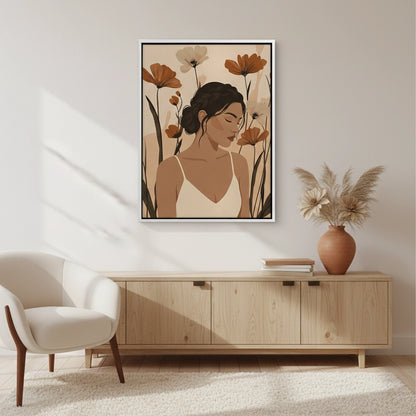 Dreamy Floral Portrait - Canvas