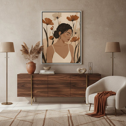Dreamy Floral Portrait - Canvas