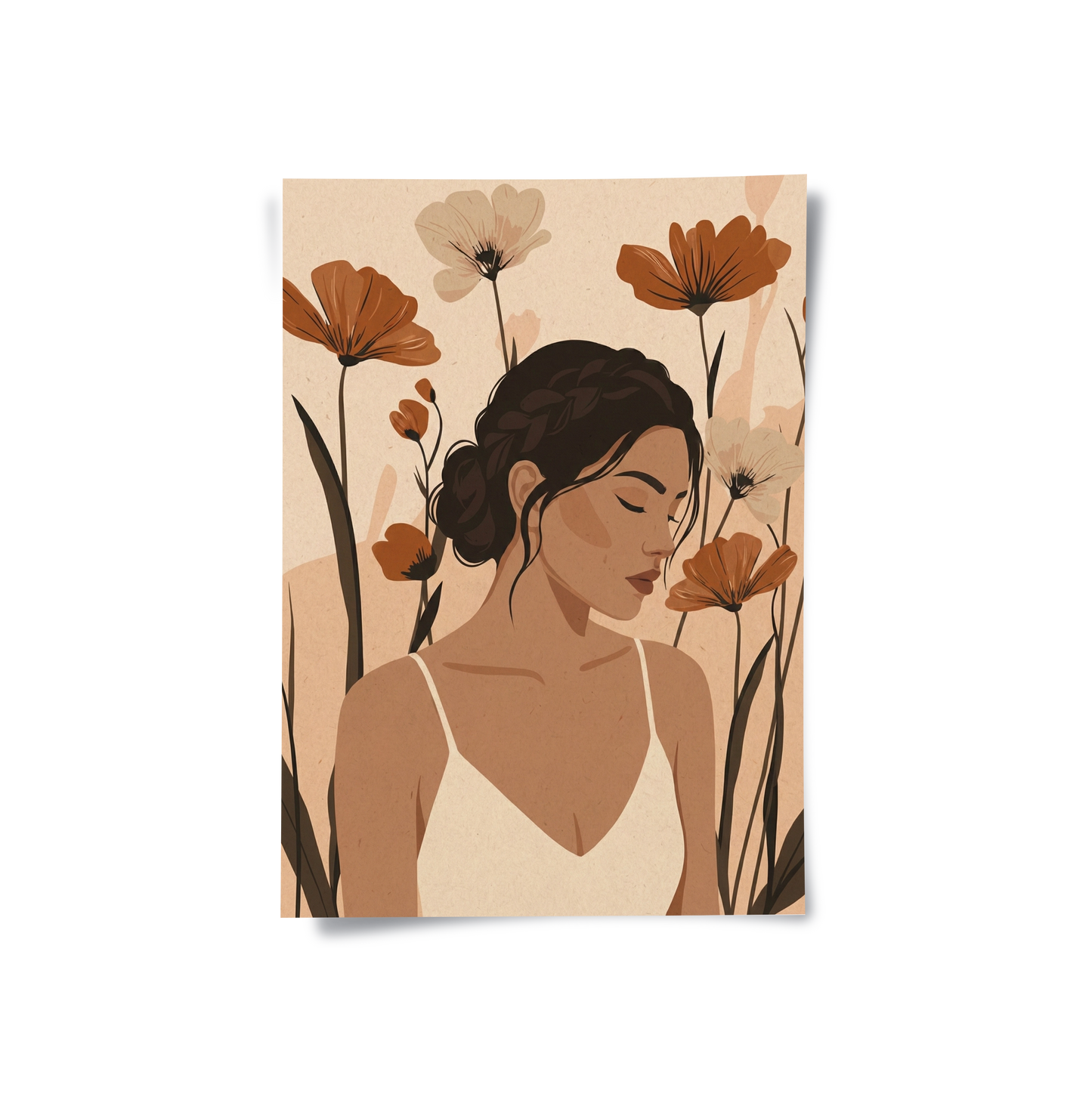 2Dreamy Floral Portrait - Poster
