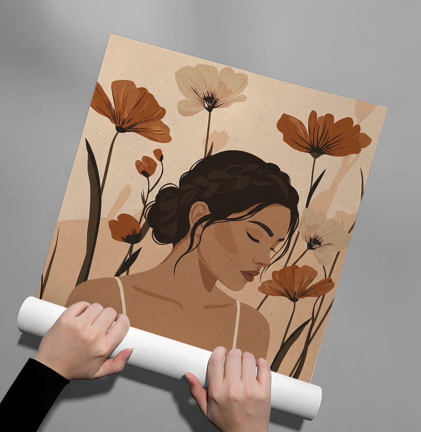 2Dreamy Floral Portrait - Poster