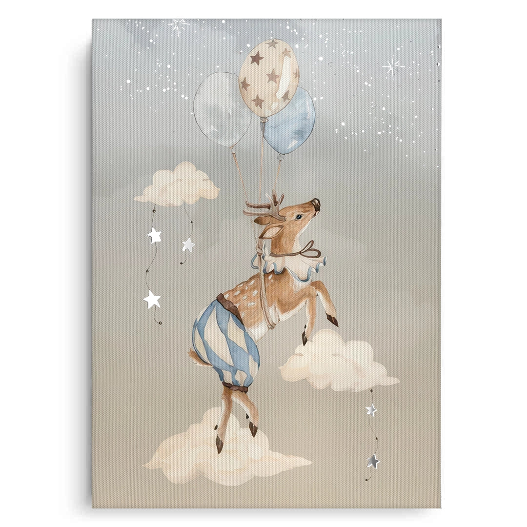 2Dreamy Fox and Deer Balloon Set of 2 - Canvas